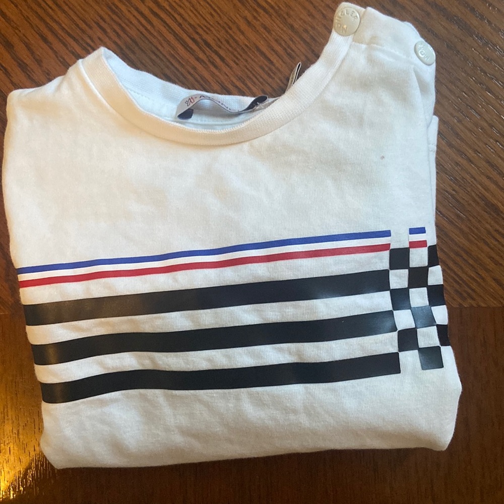 White Moncler shirt 9-12 months